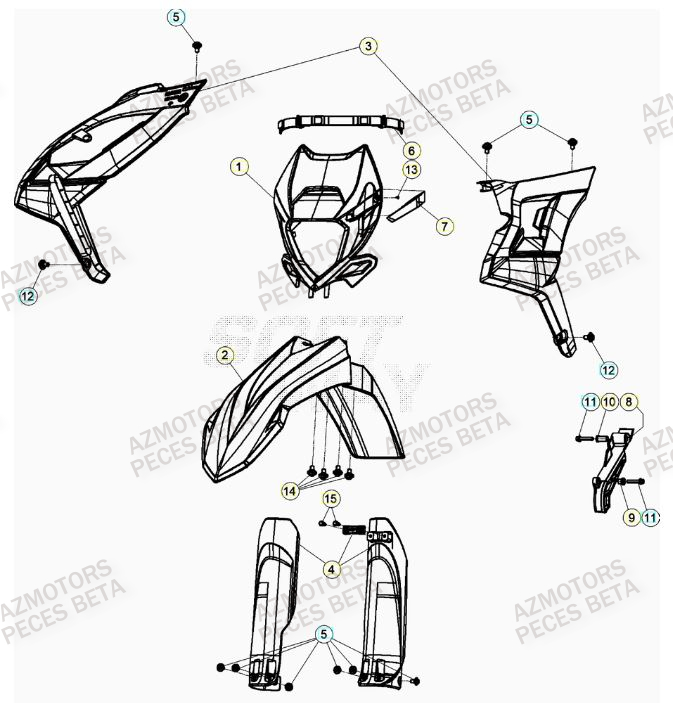Carenage Avant BETA Pièces Beta RR 4T 390 Enduro - (2023)