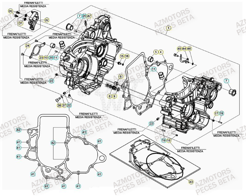 CARTER_MOTEUR BETA Pièces Beta RR 4T 390 Enduro - (2023)