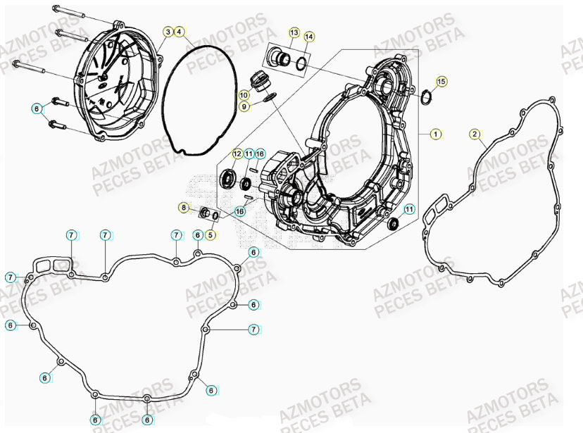 Couvercle Embrayage BETA Pièces Beta RR 4T 390 Enduro - (2023)