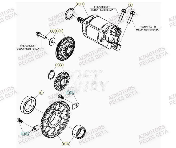 Demarreur BETA Pièces Beta RR 4T 390 Enduro - (2023)