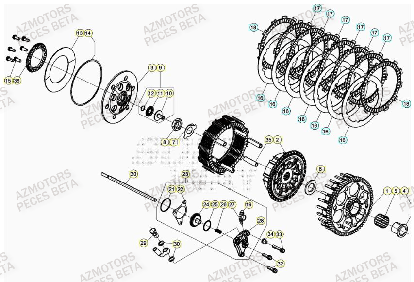 Embrayage BETA Pièces Beta RR 4T 390 Enduro - (2023)