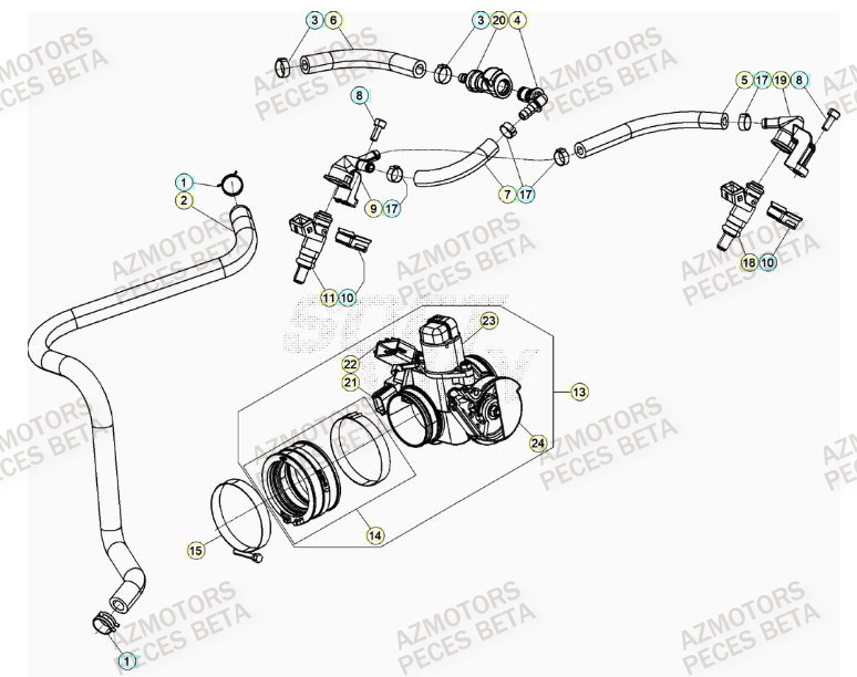Injection BETA Pièces Beta RR 4T 390 Enduro - (2023)