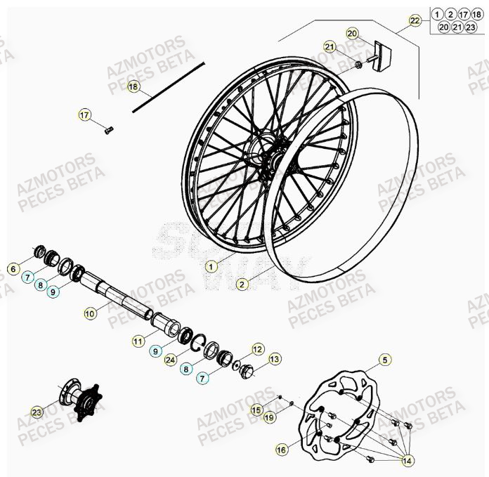 Roue Avant BETA Pièces Beta RR 4T 390 Enduro - (2023)