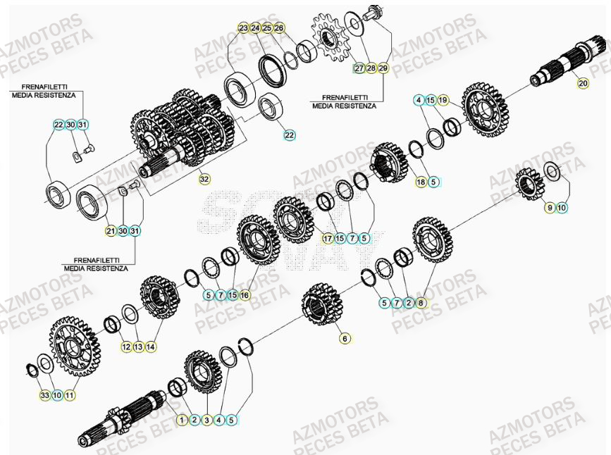 TRANSMISSION BETA Pièces Beta RR 4T 390 Enduro - (2023)