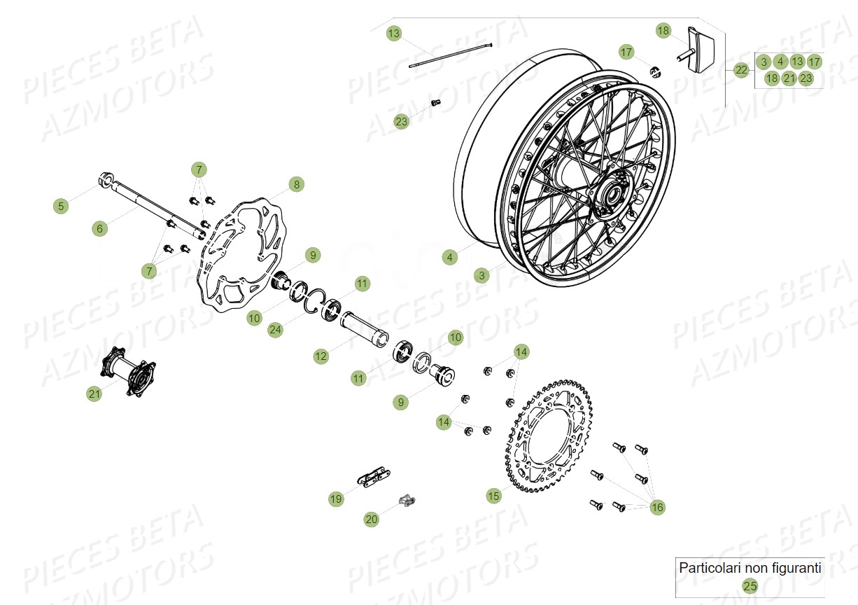 COURONNE Z.48 BETA pour ROUE ARRIERE de RR 390 RACING 19