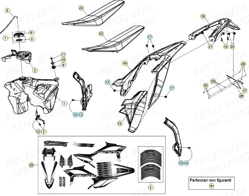 KIT AUTOCOLLANTS - KIT RR RACING MY20 BETA pour CARENAGES ARRIERE de RR 390 RACING 20