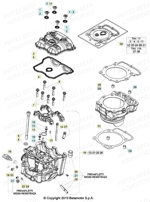 BOUCHON ARBRE COUVERCLE D EMBRAYAGE BETA pour CYLINDRE CULASSE de RR 390 RACING 20