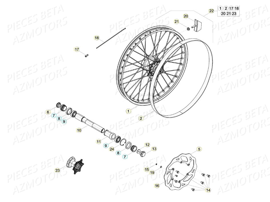 Roue Avant BETA Pièces BETA RR 4T RACING 390 - (2020)

