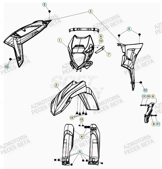 Carenage Avant BETA Pièces BETA RR 4T RACING 390 - (2021)

