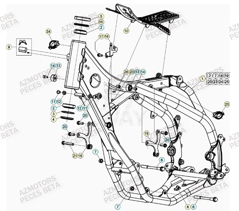 Chassis BETA Pièces BETA RR 4T RACING 390 - (2021)

