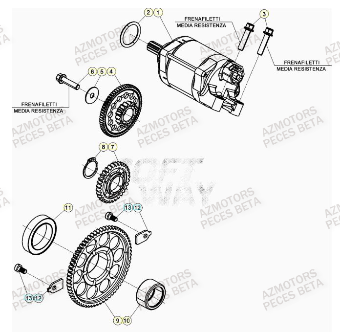 Demarreur BETA Pièces BETA RR 4T RACING 390 - (2021)

