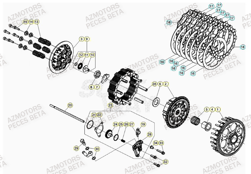 Embrayage BETA Pièces BETA RR 4T RACING 390 - (2021)

