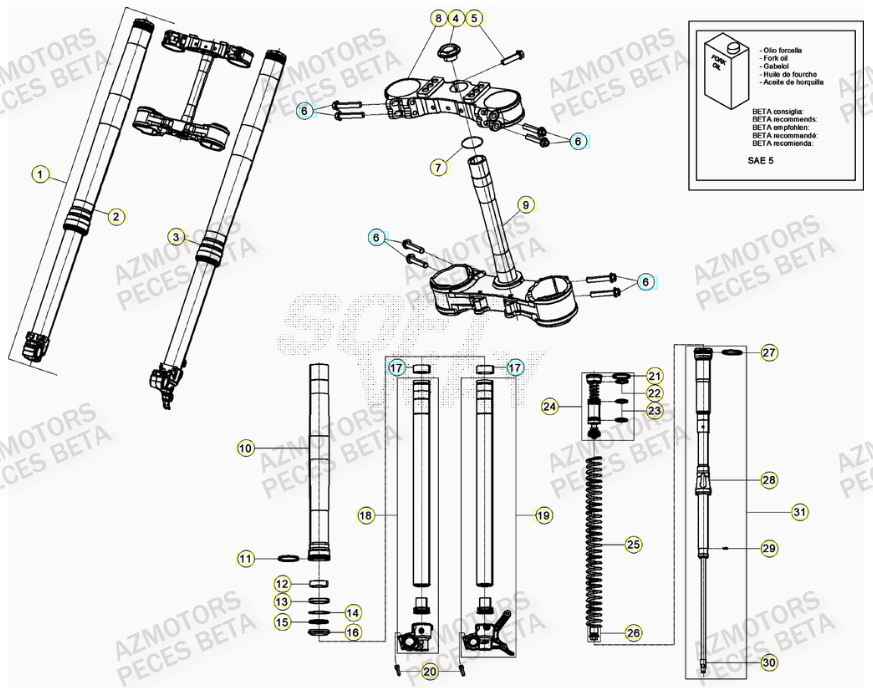 Fourche BETA Pièces BETA RR 4T RACING 390 - (2021)

