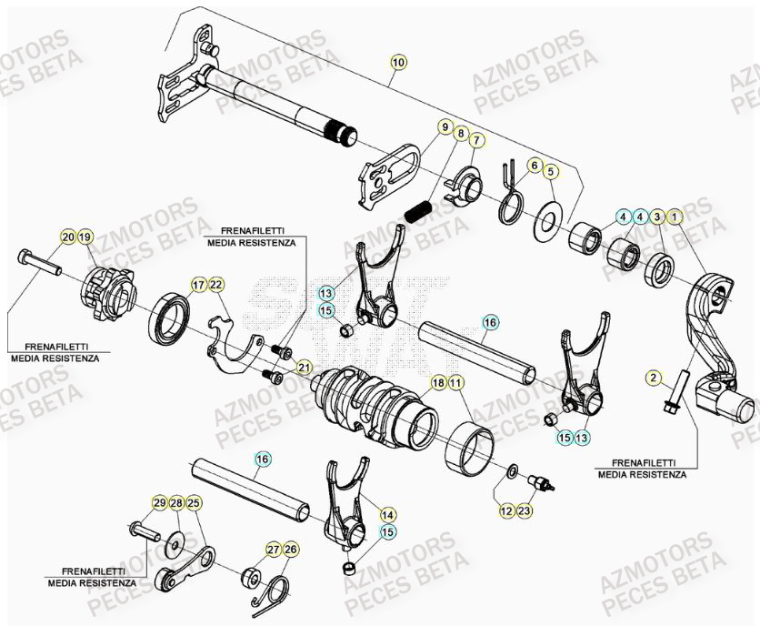 SELECTEUR DE VITESSES BETA RR 390 RACING 21