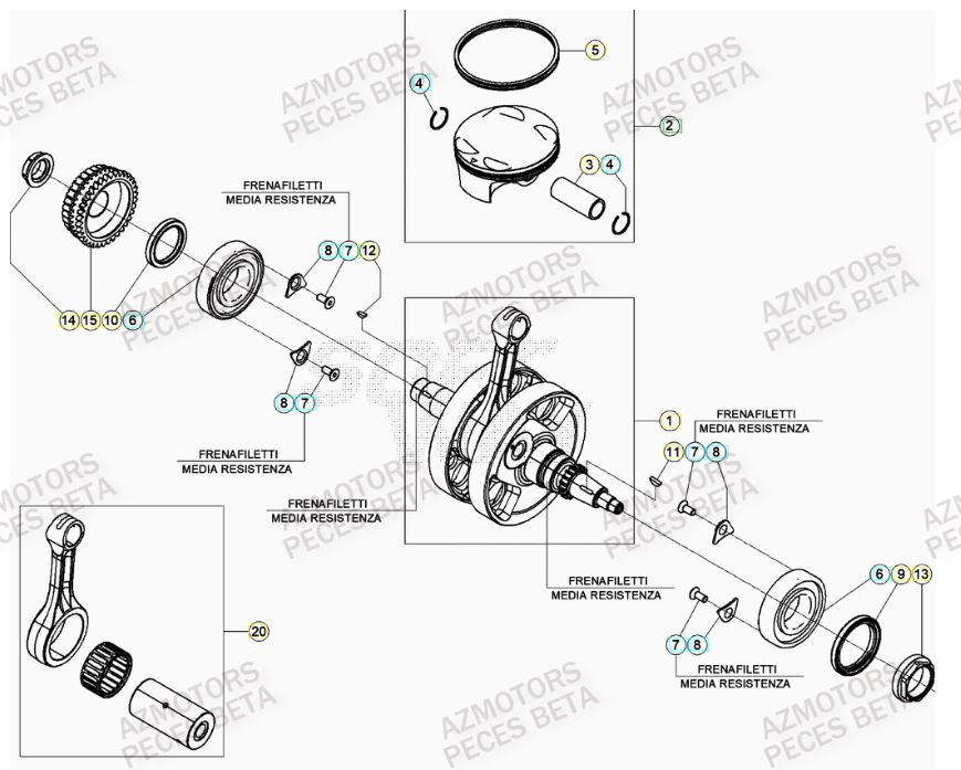 Vilebrequin BETA Pièces BETA RR 4T RACING 390 - (2021)


