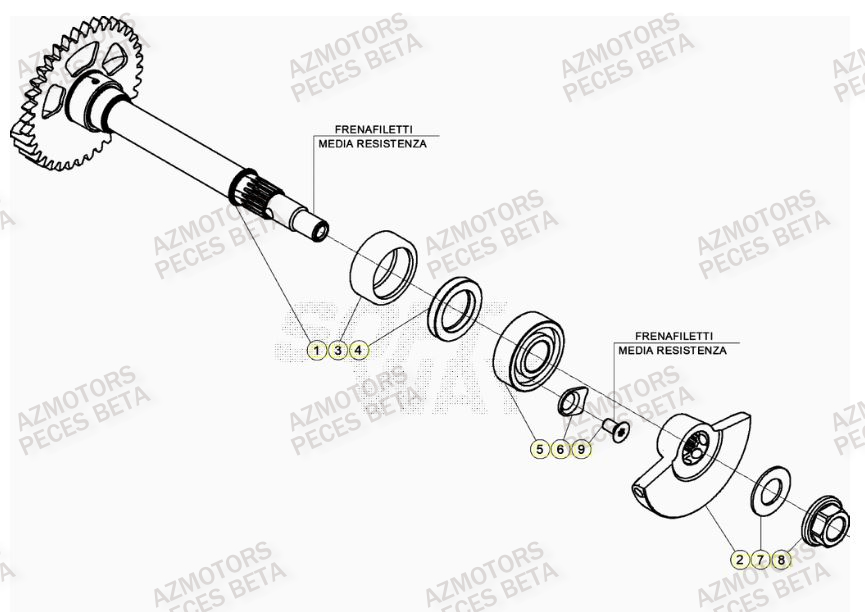 Arbre Equilibrage BETA Pièces BETA RR 4T RACING 390 - (2022)

