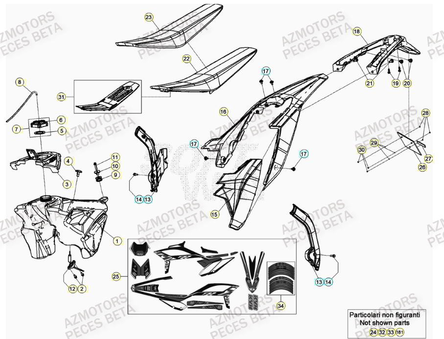 AUTOCOLLANT JANTES RR RACING BETA pour CARENAGE ARRIERE de RR 390 RACING 22