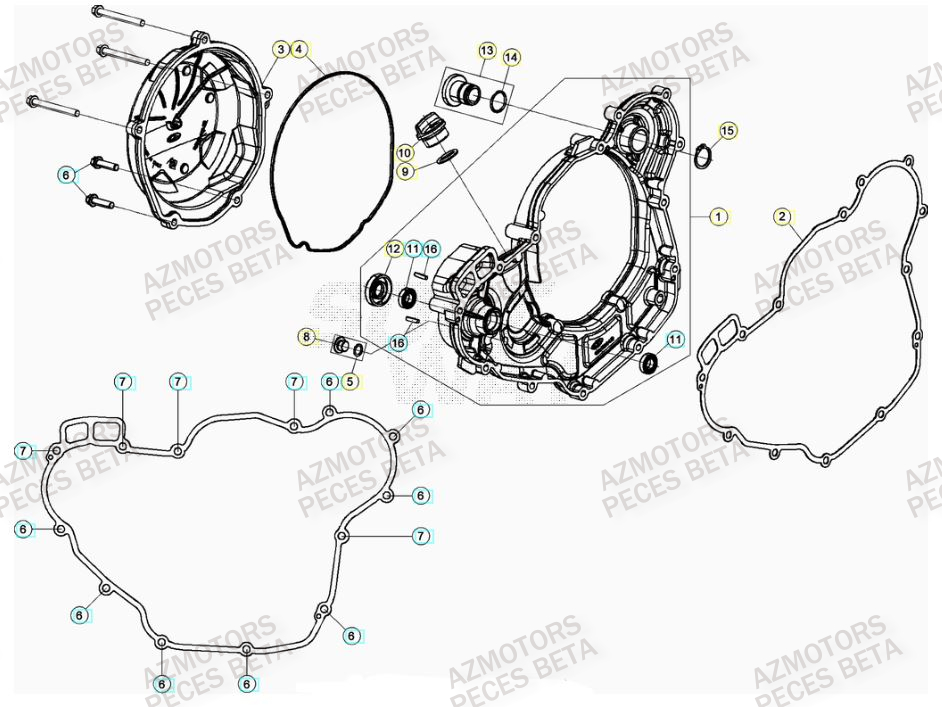 BOUCHON ARBRE COUVERCLE D EMBRAYAGE BETA pour COUVERCLE EMBRAYAGE de RR 390 RACING 22