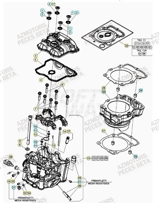 Cylindre BETA Pièces BETA RR 4T RACING 390 - (2022)

