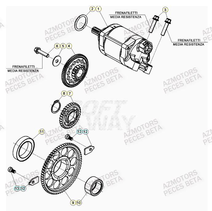 Demarreur BETA Pièces BETA RR 4T RACING 390 - (2022)

