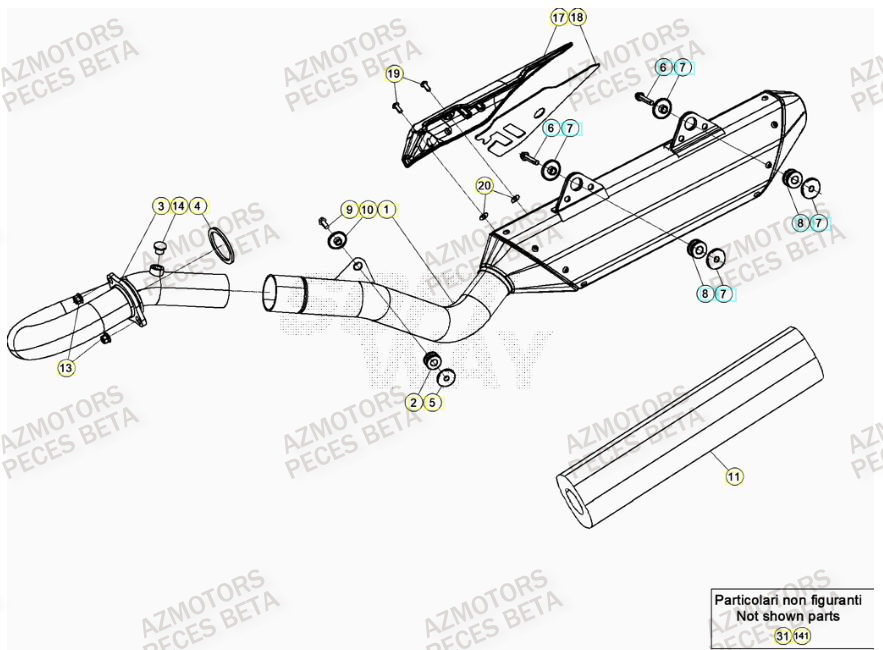 ECHAPPEMENT BETA Pièces Origine BETA RR 4T RACING 390 - (2022)