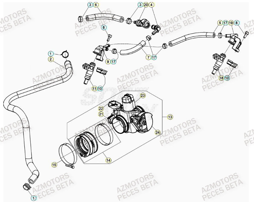 Injection BETA Pièces BETA RR 4T RACING 390 - (2022)

