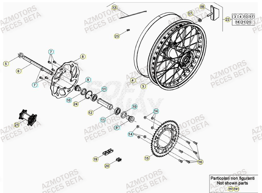 Roue Arriere BETA Pièces BETA RR 4T RACING 390 - (2022)

