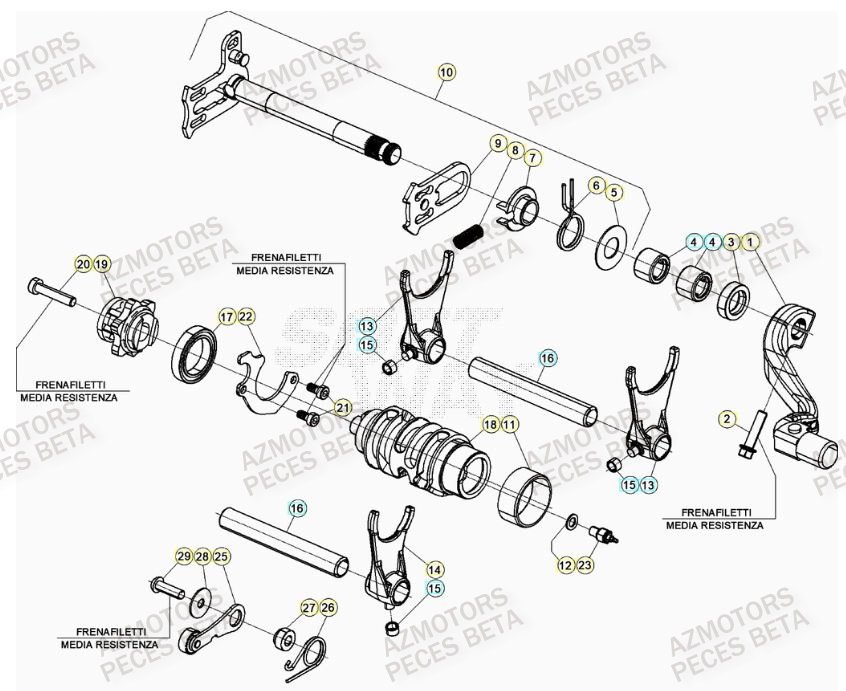 SELECTEUR DE VITESSES BETA RR 390 RACING 22