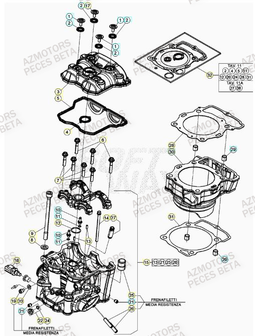 Cylindre BETA Pièces BETA RR 4T RACING 390 - (2023)

