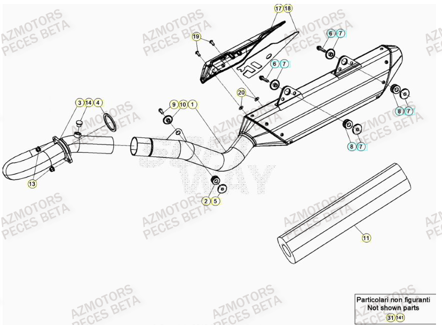 ECHAPPEMENT BETA Pièces Origine BETA RR 4T RACING 390 - (2023)