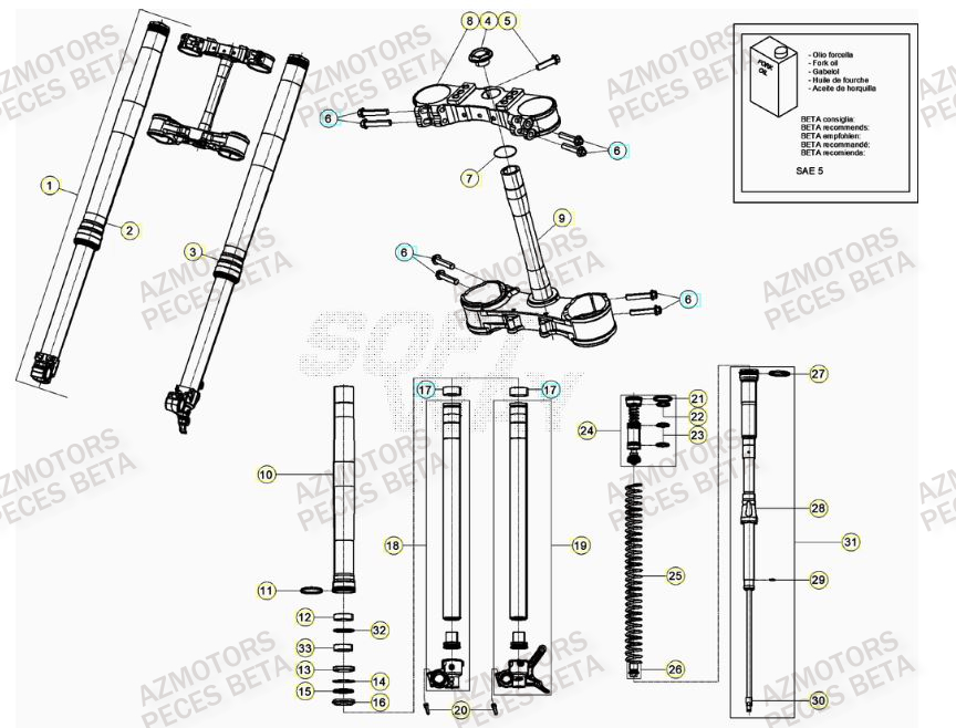 Fourche BETA Pièces BETA RR 4T RACING 390 - (2023)

