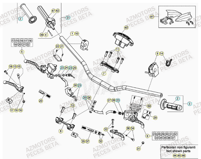 GUIDON BETA Pièces Origine BETA RR 4T RACING 390 - (2023)