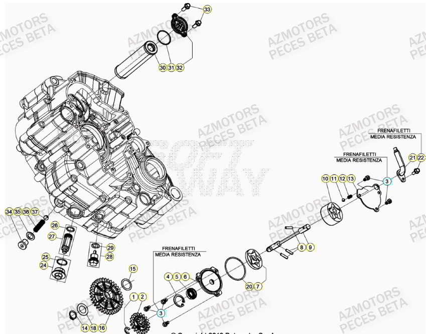 BOUCHON FILTRE HUILE BETA pour POMPE A HUILE de RR 390 RACING 23