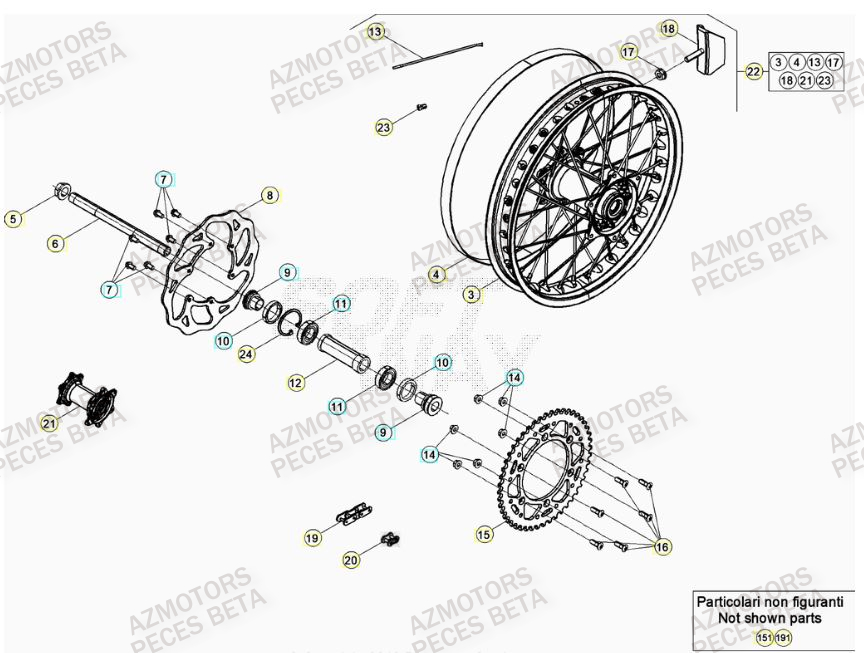 Roue Arriere BETA Pièces BETA RR 4T RACING 390 - (2023)

