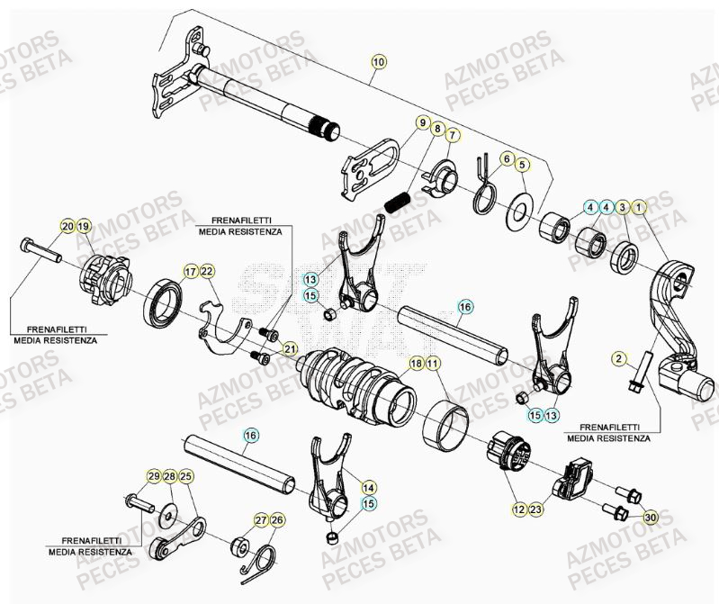 SELECTEUR_DE_VITESSES BETA Pièces Origine BETA RR 4T RACING 390 - (2023)