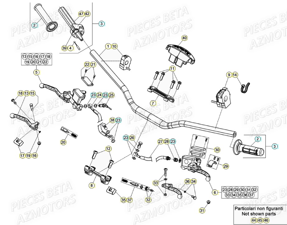 Commandes Guidon BETA Pièces Beta RR 4T 430 Enduro - (2021)