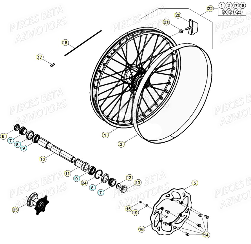 ROUE_AVANT BETA Pièces Beta RR 4T 430 Enduro - (2021)