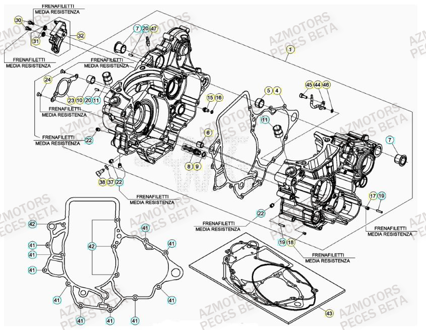 Carter Moteur BETA Pièces Beta RR 4T 430 Enduro - (2022)