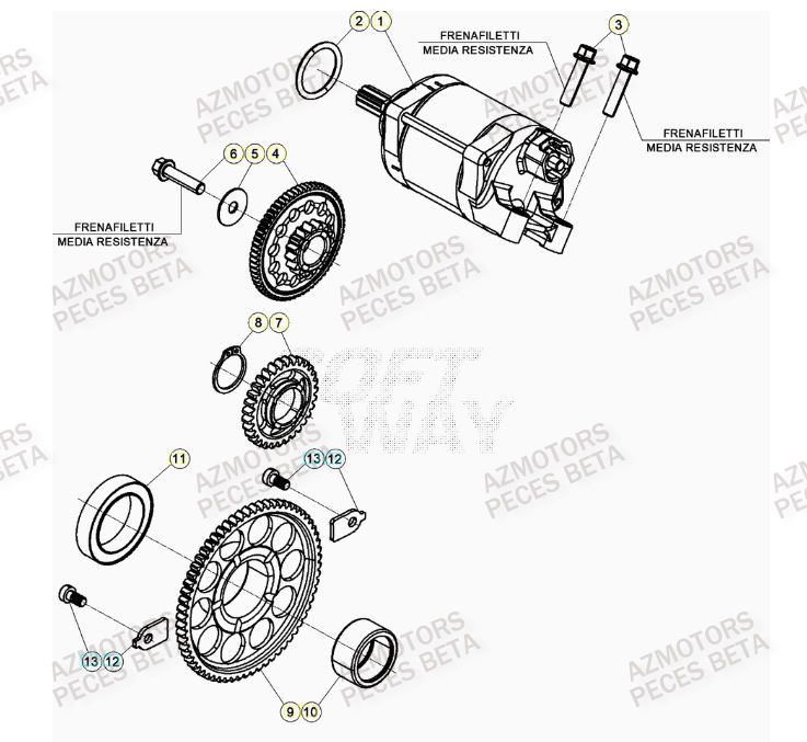 Demarreur BETA Pièces Beta RR 4T 430 Enduro - (2022)