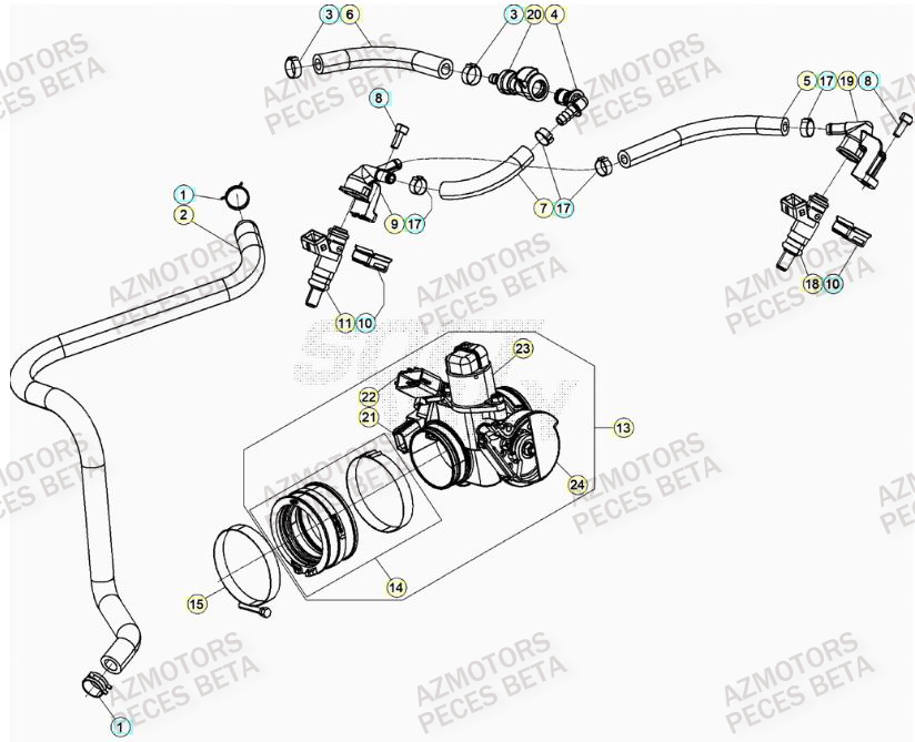 Injection BETA Pièces Beta RR 4T 430 Enduro - (2022)