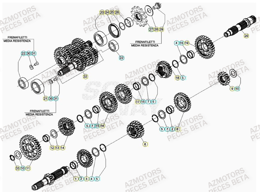 PIGNON DE TRANSMISSION SECONDA IRE BETA pour TRANSMISSION de RR 430 4T 2022