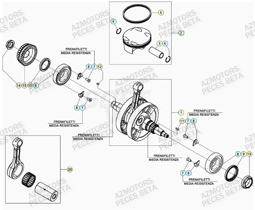 Vilebrequin BETA Pièces Beta RR 4T 430 Enduro - (2022)