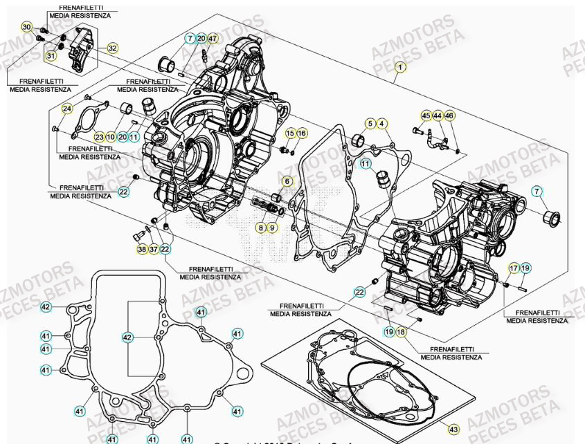 Carter Moteur BETA Pièces Beta RR 4T 430 Enduro - (2023)