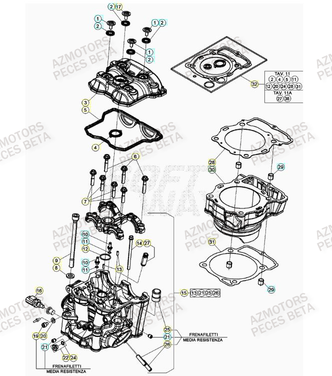 Cylindre BETA Pièces Beta RR 4T 430 Enduro - (2023)