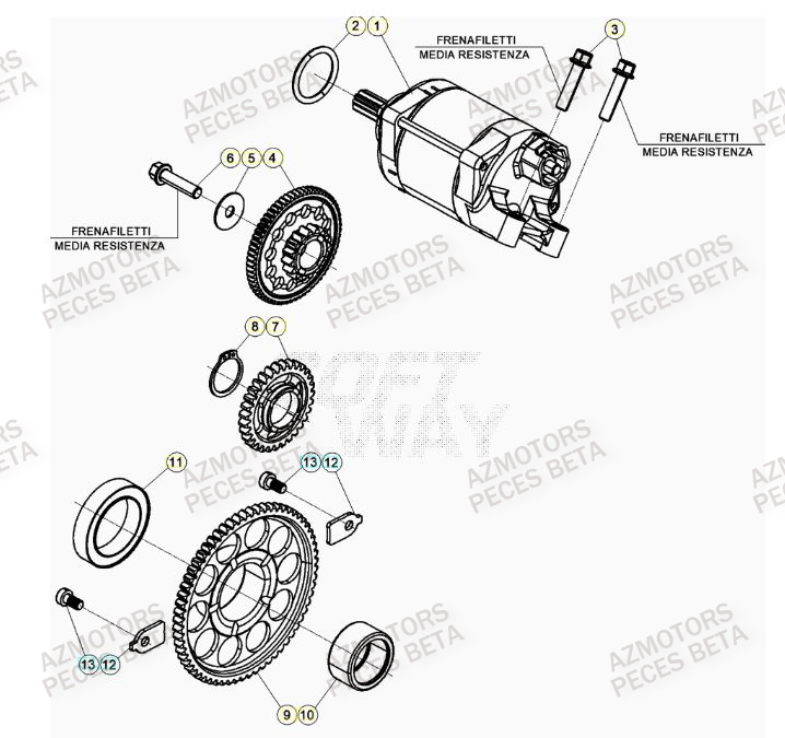 Demarreur BETA Pièces Beta RR 4T 430 Enduro - (2023)