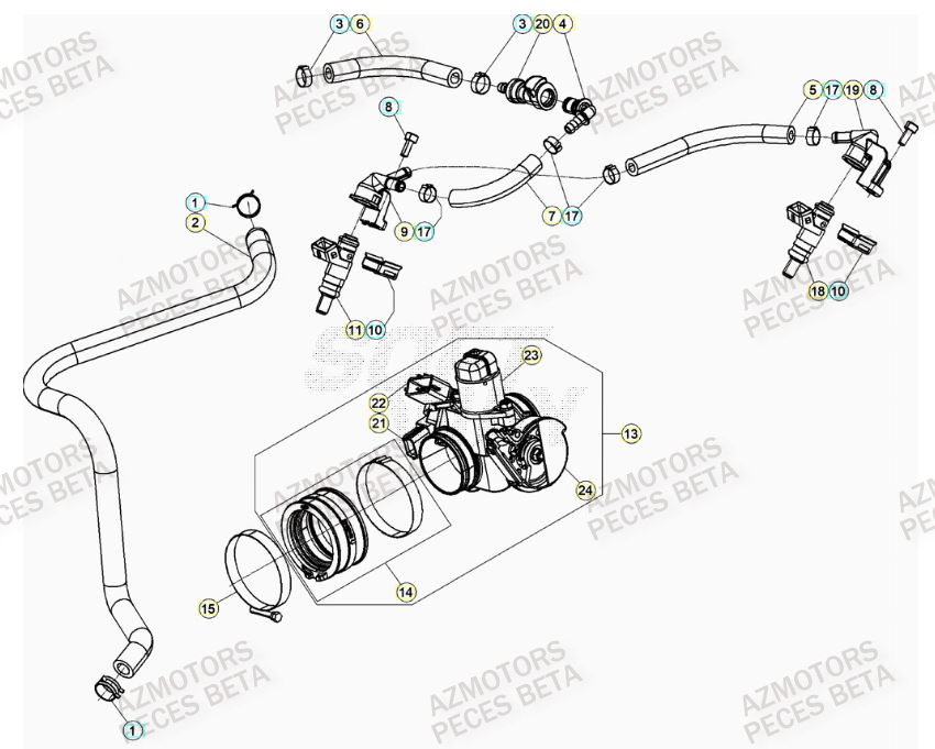 Injection BETA Pièces Beta RR 4T 430 Enduro - (2023)