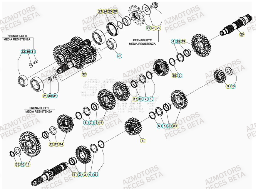 PIGNON DE TRANSMISSION SECONDA IRE BETA pour TRANSMISSION de RR 430 4T 2023