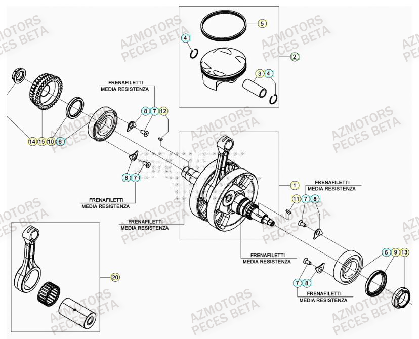Vilebrequin BETA Pièces Beta RR 4T 430 Enduro - (2023)