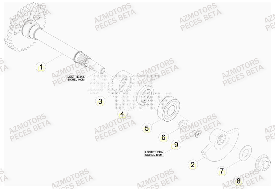 Arbre Equilibrage BETA Pièces BETA RR 4T 430 RACING - (2016)

