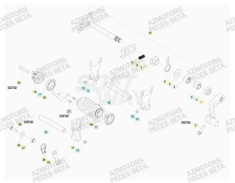 SELECTEUR_DE_VITESSES BETA Pièces BETA RR 4T 430 RACING - (2016)